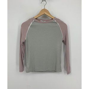 Poof New York Long Sleeve Color Block Ribbed Top NEW WITH TAGS
